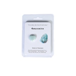 Amazonite Polished Heart Gift Pack 95mm